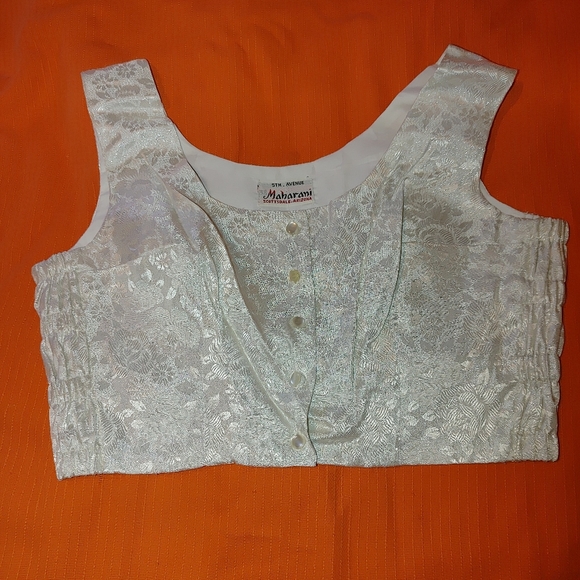 Maharani cropped Ivory brocade style top 38 - Picture 2 of 6